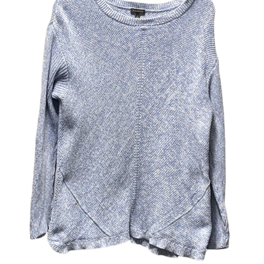 Talbots size L Pima cotton ruffled hem sweater